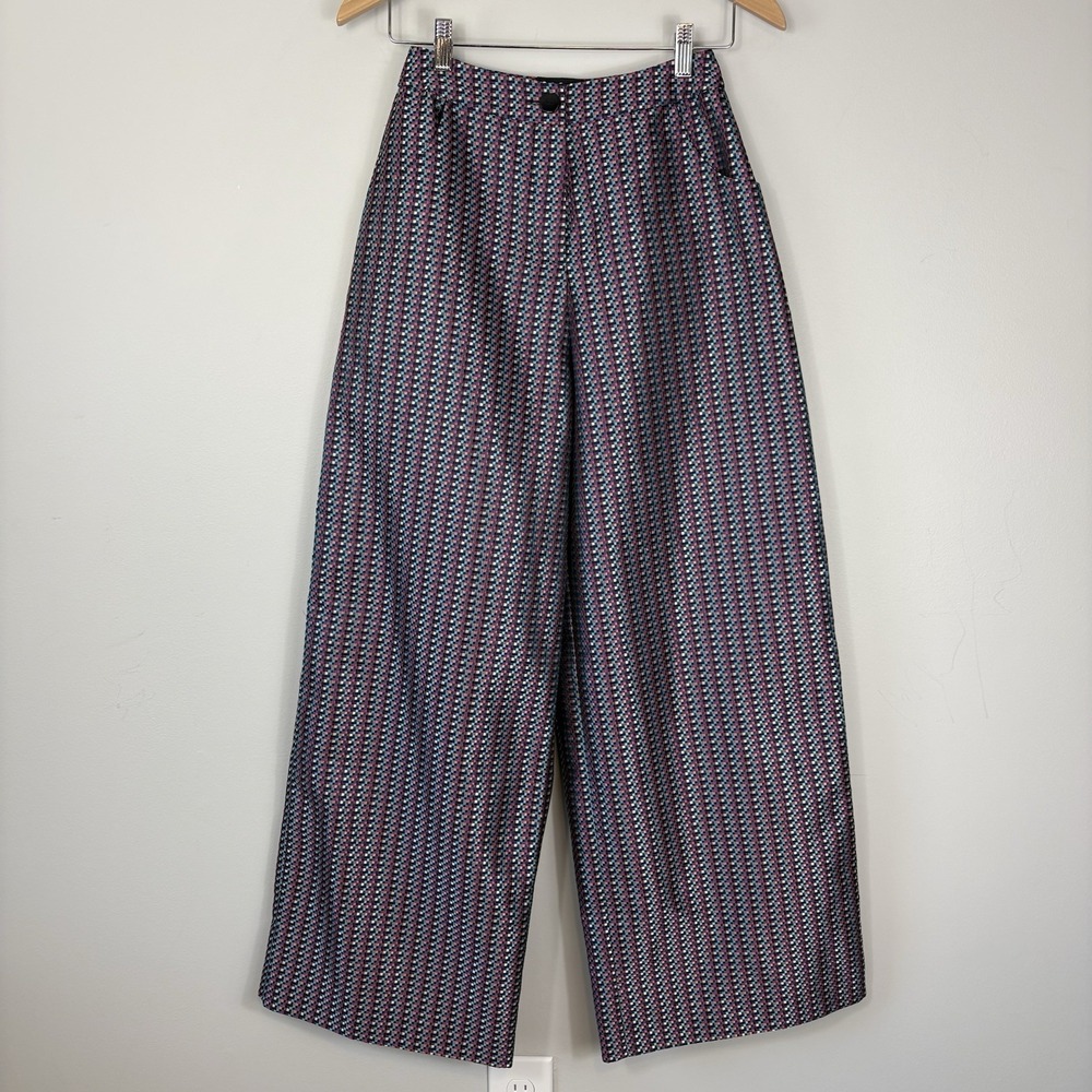 Laurence & Chico Wide Leg Pants Multicolor Geometric Sz S Trousers